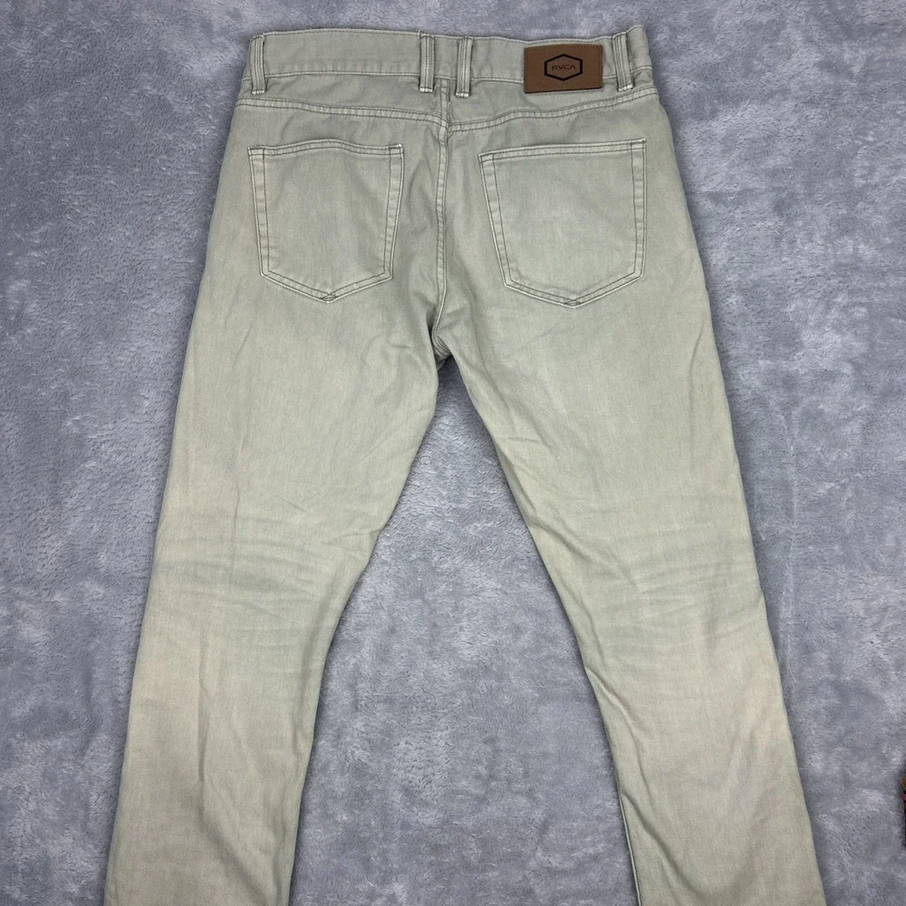 RVCA Jeans Mens Daggers Fit 32 Green‎ Slim Straight Leg